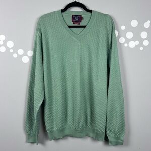 Byron Nelson Eleven Straight Sweater Pima Cotton V-Neck Size XL